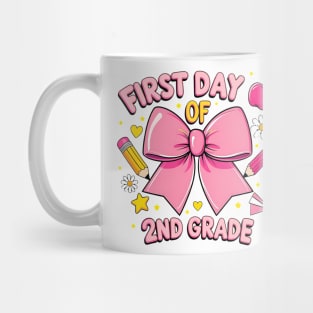 First Day of 2nd Grade Teacher Girl Coquette Bow Back to School Mug